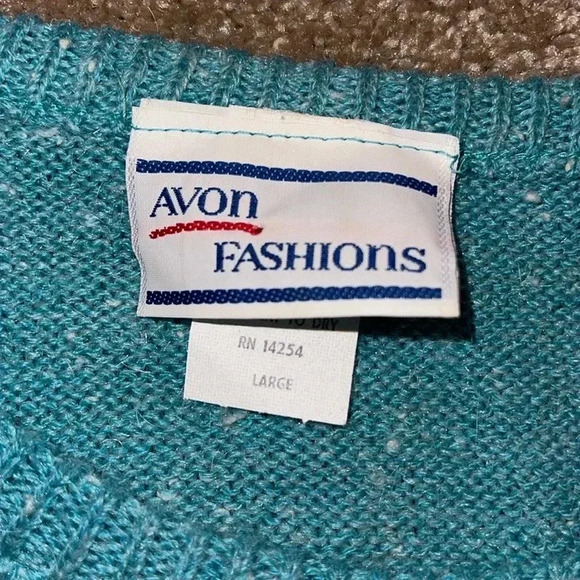 Vintage 80s Avon Fashions Sweater Pearl Accents - size Large.  A - Picture 2 of 6